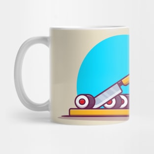 Sushi And Onigiri With Knife Mug